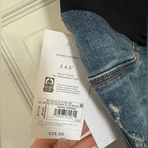 Ingrid and Isabel Over Belly Maternity Jean Shorts - Picture 4 of 4